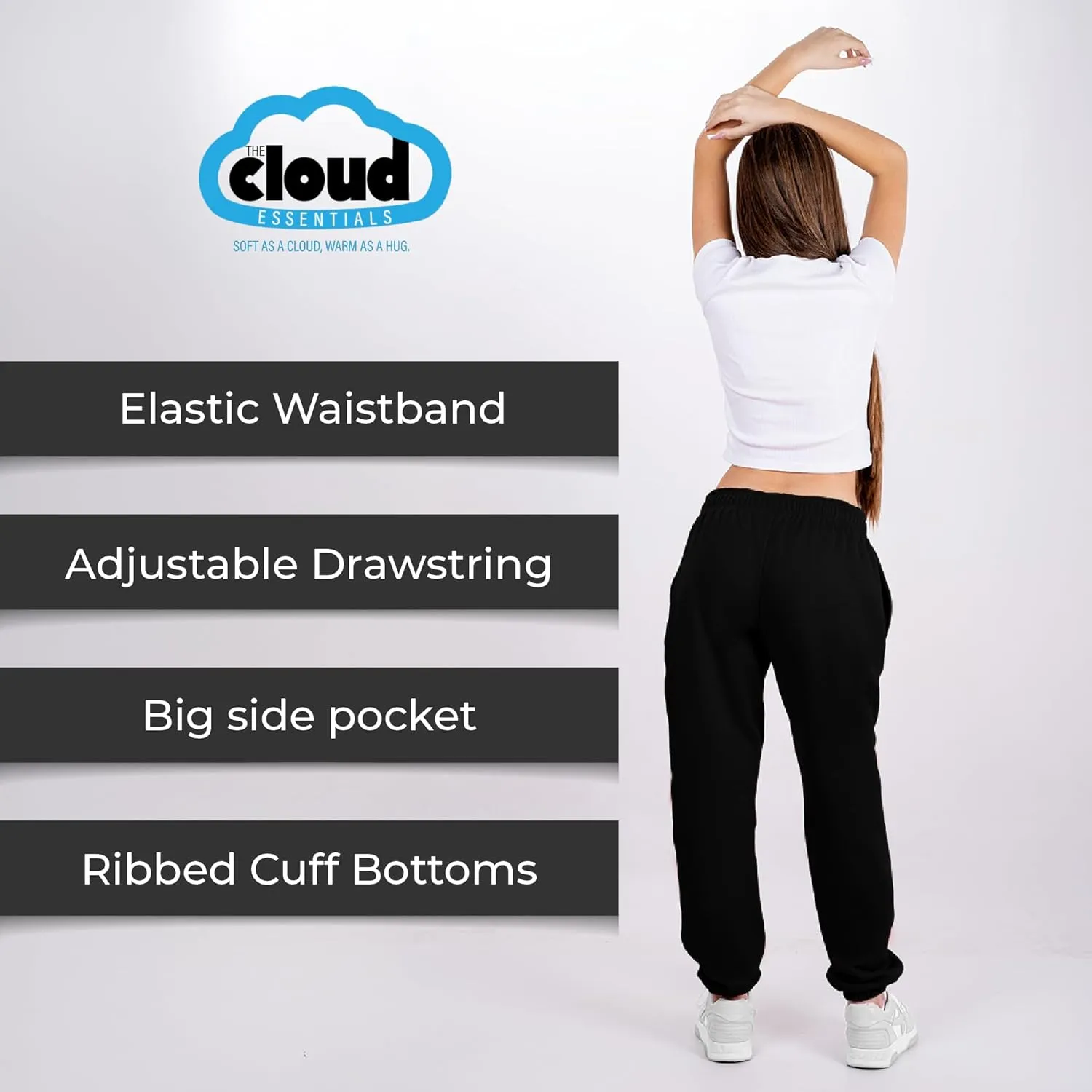 3 Pack Womens Sweatpants Comfortable Fleece Ladies Joggers