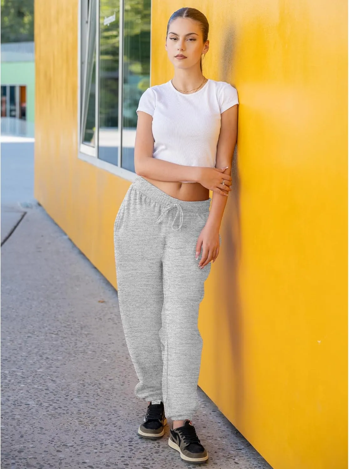 3 Pack Womens Sweatpants Comfortable Fleece Ladies Joggers