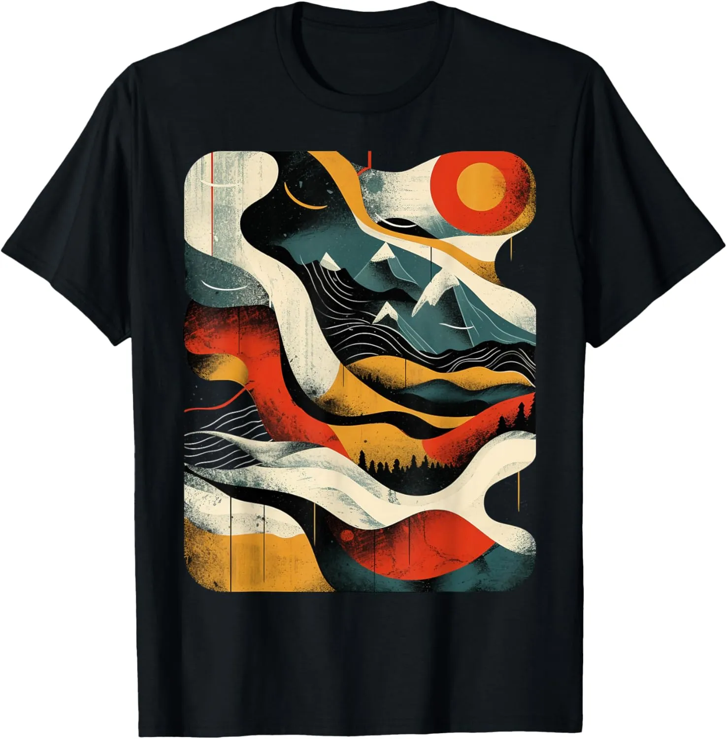 Artsy Hiker on Abstract Art Hiking T-Shirt