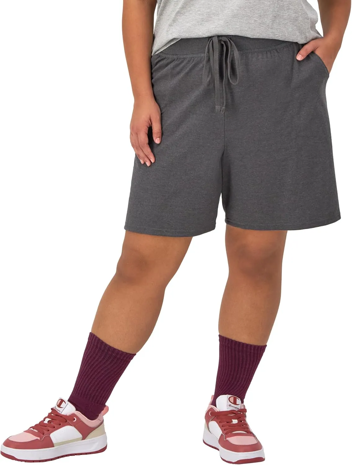 Champion Women'S Shorts, Lightweight Lounge, Soft Jersey Comfortable Shorts For Women (Plus Size Available)
