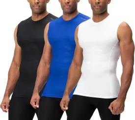 DEVOPS 3 Pack Men's Athletic Compression Shirts Sleeveless