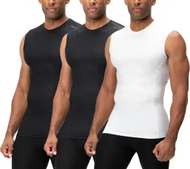 DEVOPS 3 Pack Men's Athletic Compression Shirts Sleeveless