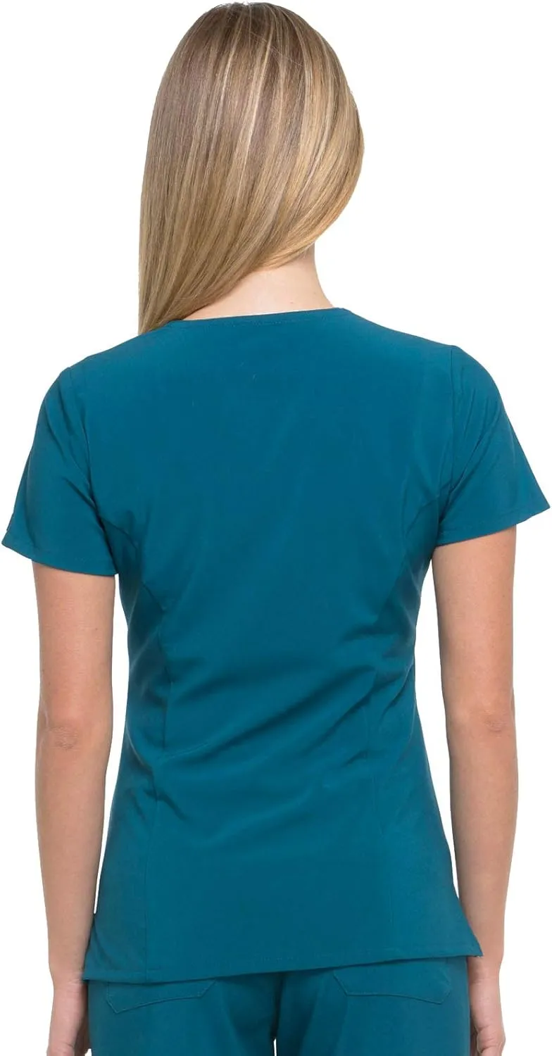 Dickies Women's Scrub Top V-Neck Top with 2 Pockets, Moisture Wicking and 360 Stretch Fabric - DK615