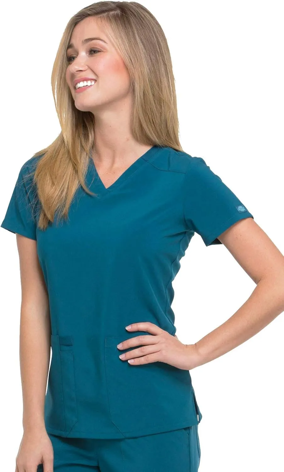 Dickies Women's Scrub Top V-Neck Top with 2 Pockets, Moisture Wicking and 360 Stretch Fabric - DK615