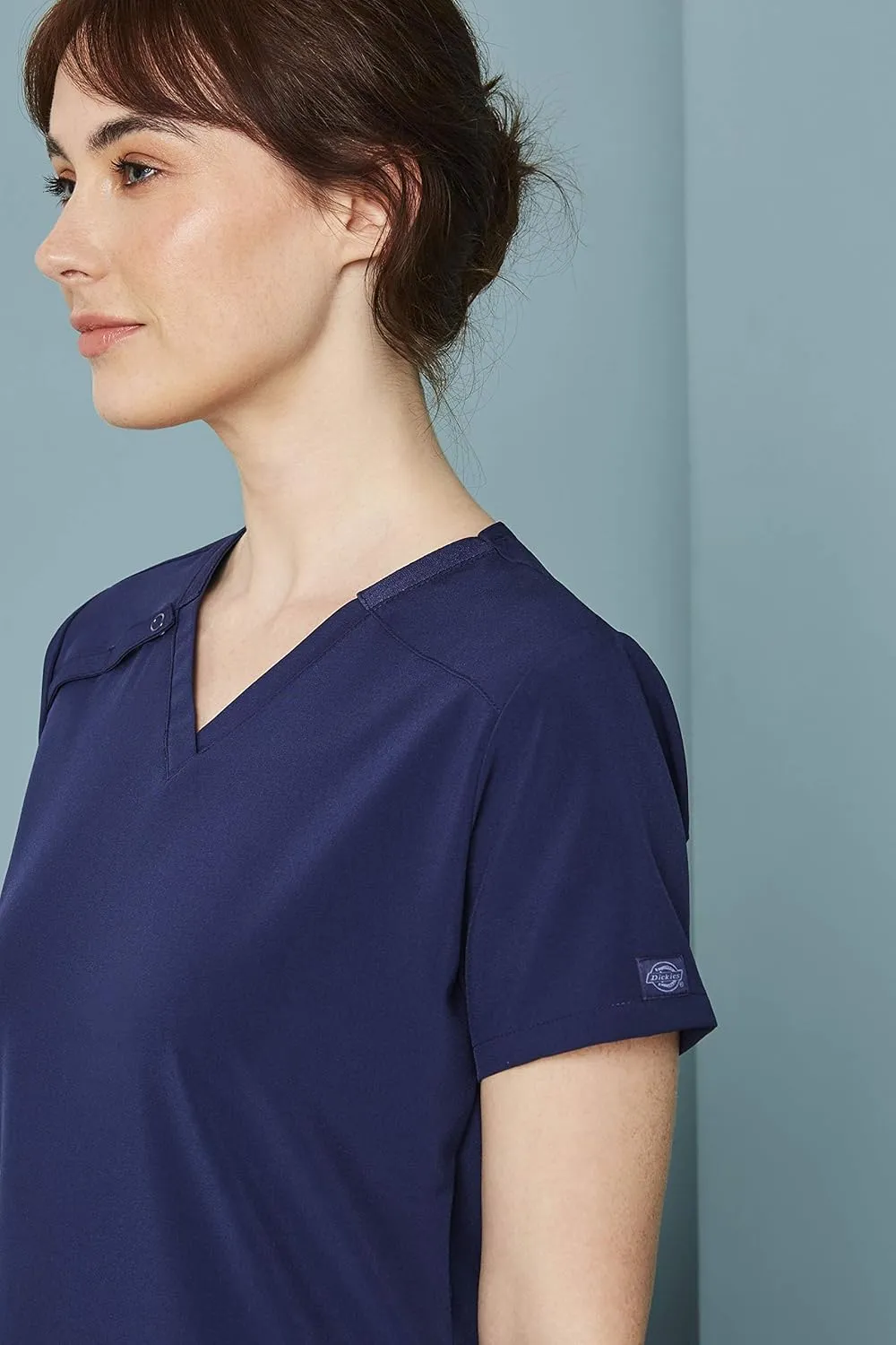 Dickies Women's Scrub Top V-Neck Top with 2 Pockets, Moisture Wicking and 360 Stretch Fabric - DK615