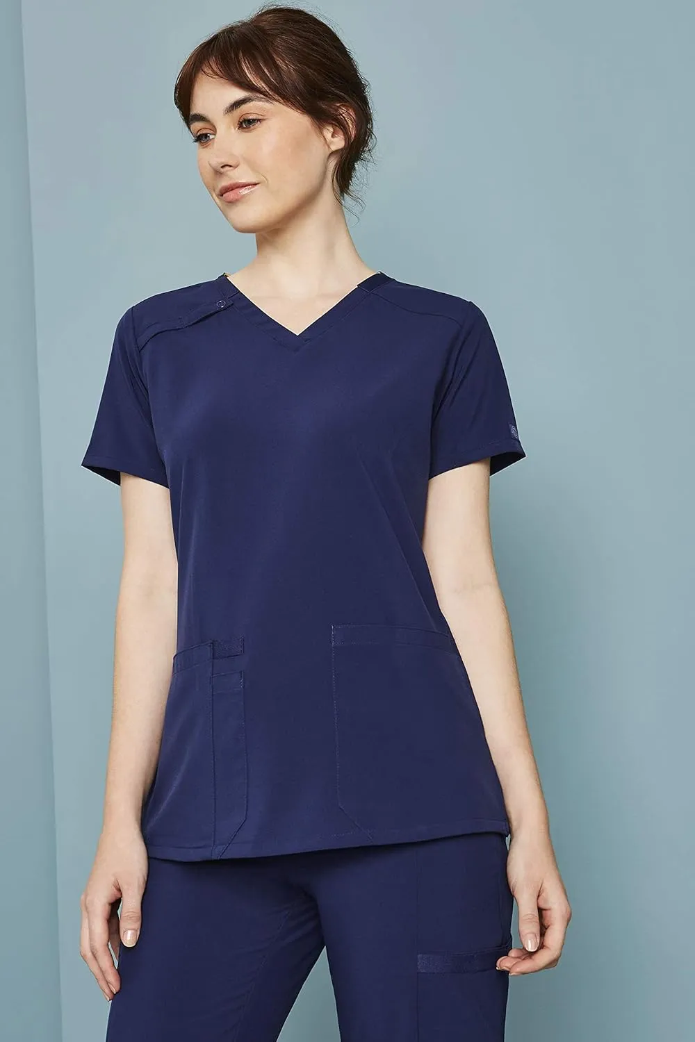 Dickies Women's Scrub Top V-Neck Top with 2 Pockets, Moisture Wicking and 360 Stretch Fabric - DK615