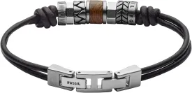 Fossil Men's Stainless Steel and Genuine Leather and/or Beaded Bracelet for Men