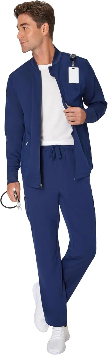 Hanes mens Scrubs Healthcare Jacket, Zip-up Scrub Jacket for Men, Moisture-wicking & Odor Control