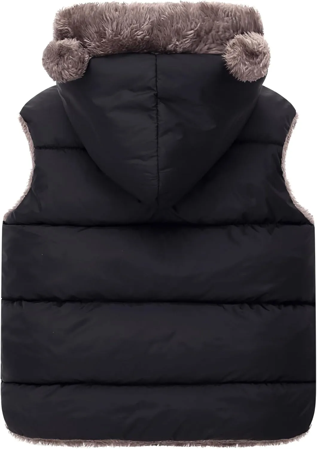 Happy Cherry Toddler Baby Puffer Vest with Hood Ears Hooded Sleeveless Bubble Jacket Insulated Padded Vest 2-7 Years