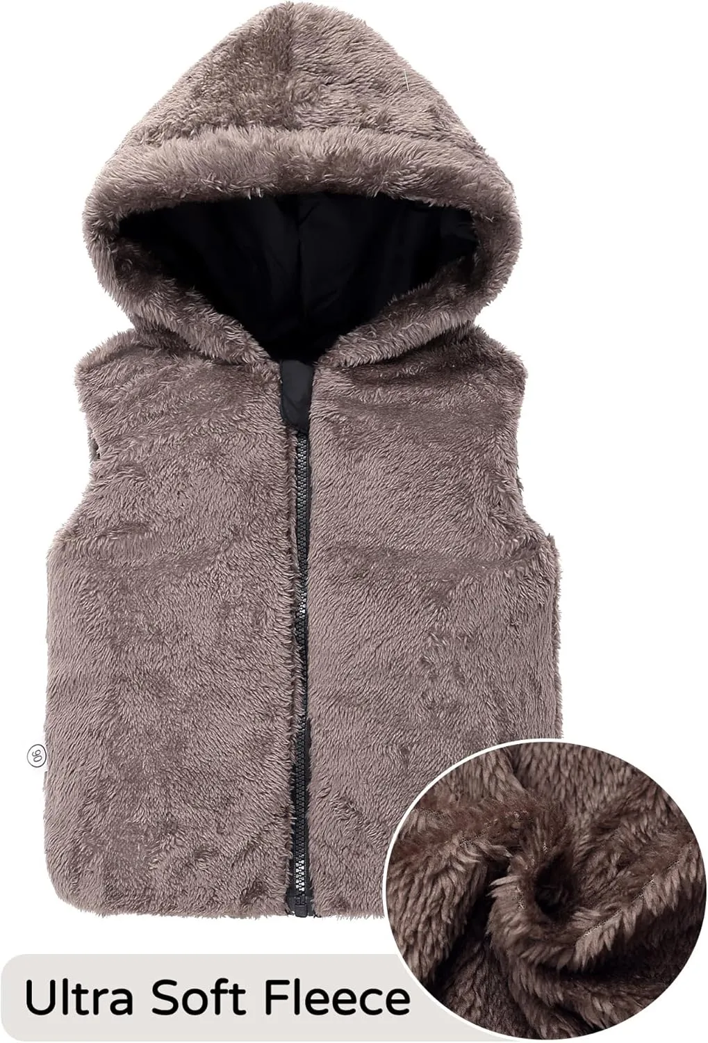 Happy Cherry Toddler Baby Puffer Vest with Hood Ears Hooded Sleeveless Bubble Jacket Insulated Padded Vest 2-7 Years