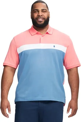 IZOD Men's Big and Tall Advantage Performance Short Sleeve Stripe Polo Shirt
