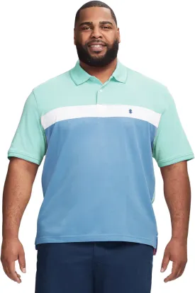 IZOD Men's Big and Tall Advantage Performance Short Sleeve Stripe Polo Shirt