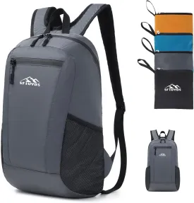 Lightweight Hiking Backpack,15L Small Travel Daypack for Camping, Hiking & Daily Use（Grey）