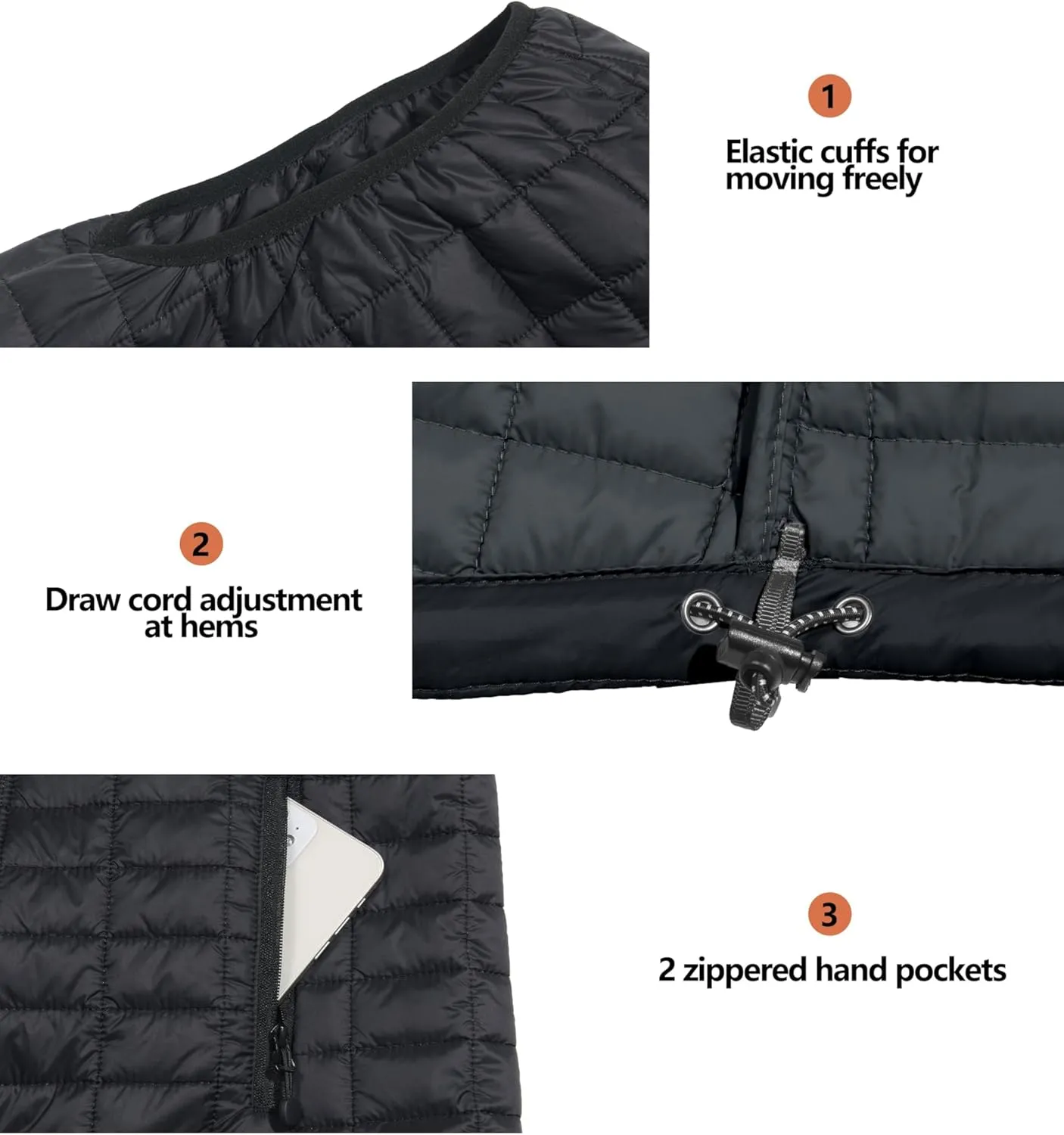 Little Donkey Andy Women's Puffer Vest, Lightweight Warm Sleeveless Jacket for Hiking Travel Golf
