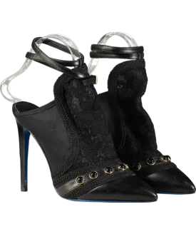 Loriblu Black Lace Heeled Pumps UK 4 EU 37 👠