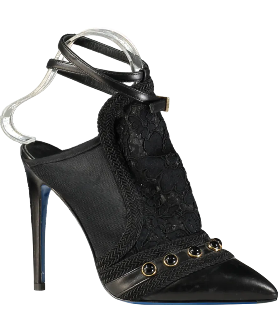 Loriblu Black Lace Heeled Pumps UK 4 EU 37 👠
