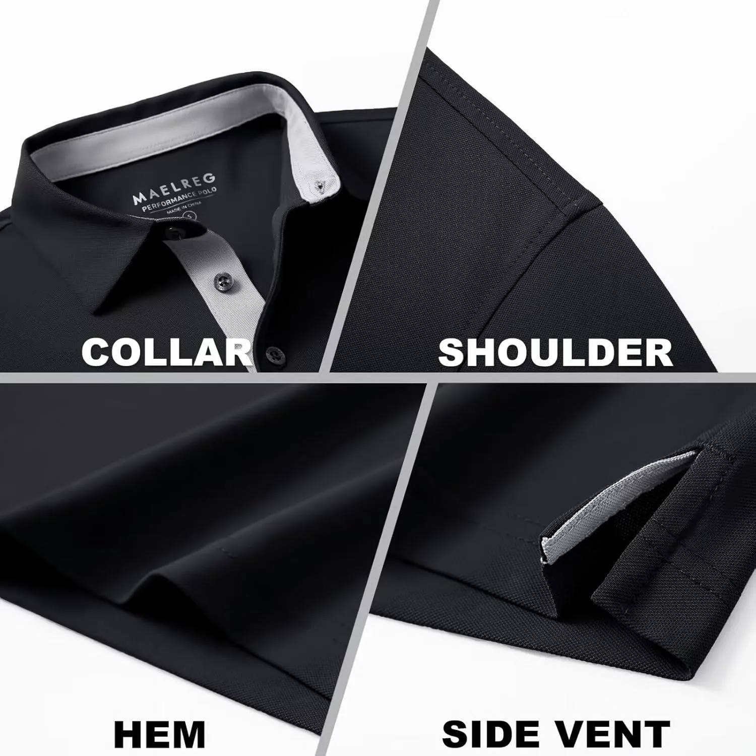 Mens Golf Shirt Short and Long Sleeve Moisture Wicking Dry Fit Performance Solid Casual Pique Golf Polo Shirts for Men