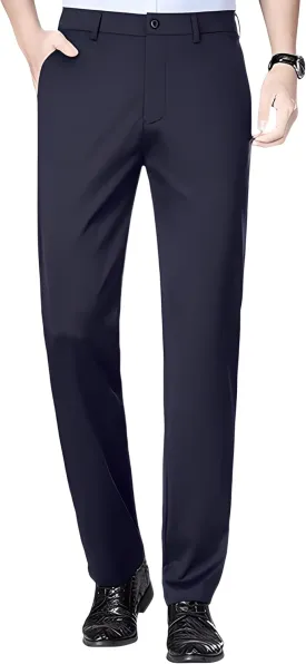 Mens Stretch Dress Pants, Men's Classic Fit Casual Pants Lightweight Quick Dry Flat Front Golf Work with Pockets