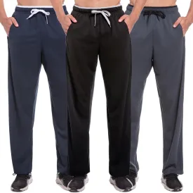 Mens Sweatpants with Zipper Pockets Open Bottom Athletic Pants for Workout,Running,Training,Jogging,Gym