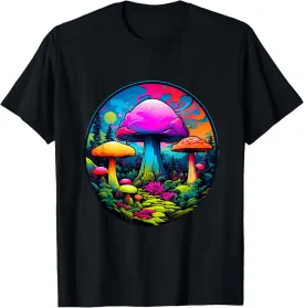Mushroom Rave Colourful Abstract Goa Trance Music T-Shirt