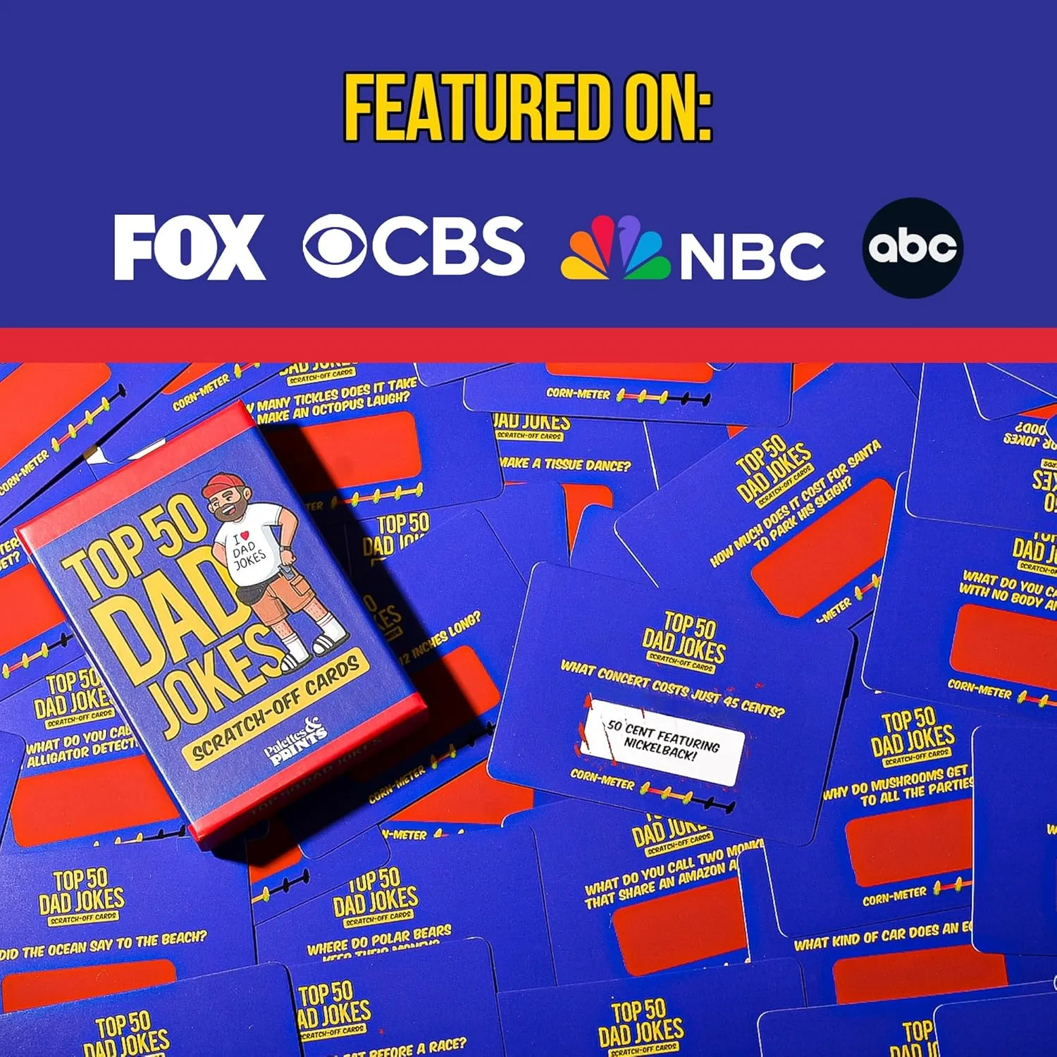 Premium Top 50 Dad Jokes Scratch Off Cards Funny Husband Papa Grandpa Gift Idea - Father's Daddy Birthday Gift - Old and New Dad Gifts