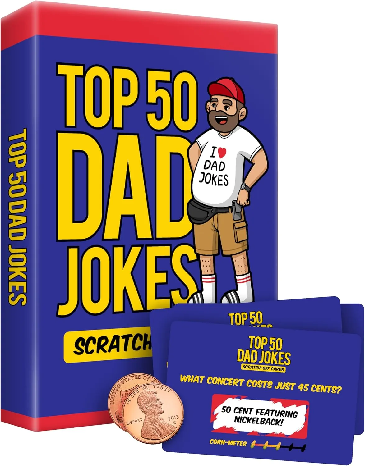 Premium Top 50 Dad Jokes Scratch Off Cards Funny Husband Papa Grandpa Gift Idea - Father's Daddy Birthday Gift - Old and New Dad Gifts