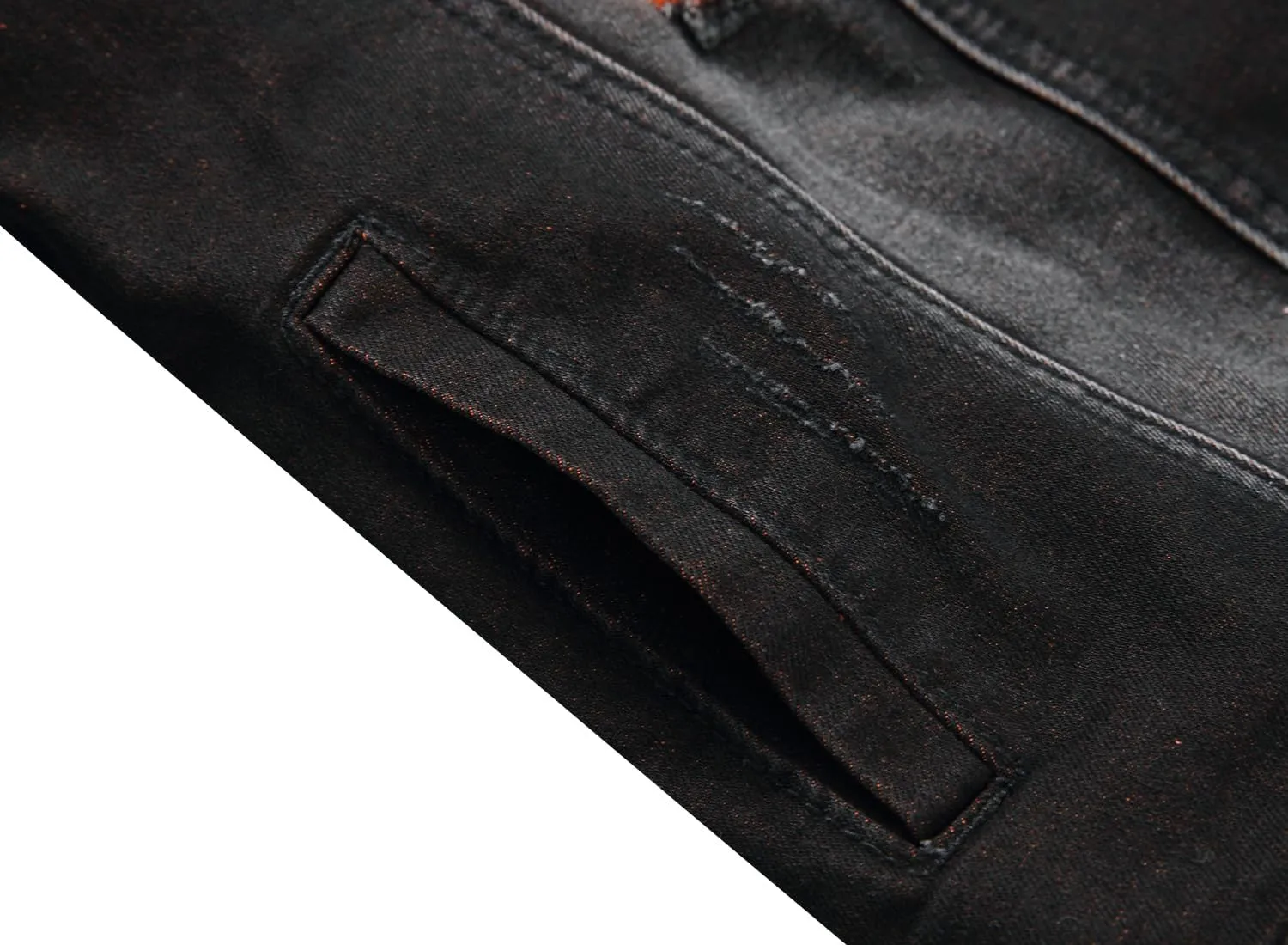 RANMCC Jean Jacket for Men Slim Fit Ripped Denim Jacket Coat