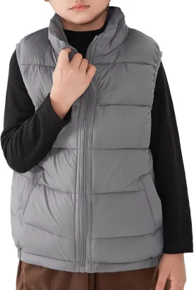 SEAUR Toddler Boy Girl Puffer Gilet Kid Down Jackets Winter Padded Vest Sleeveless Quilted Jacket Insulated Bodywarmer Solid
