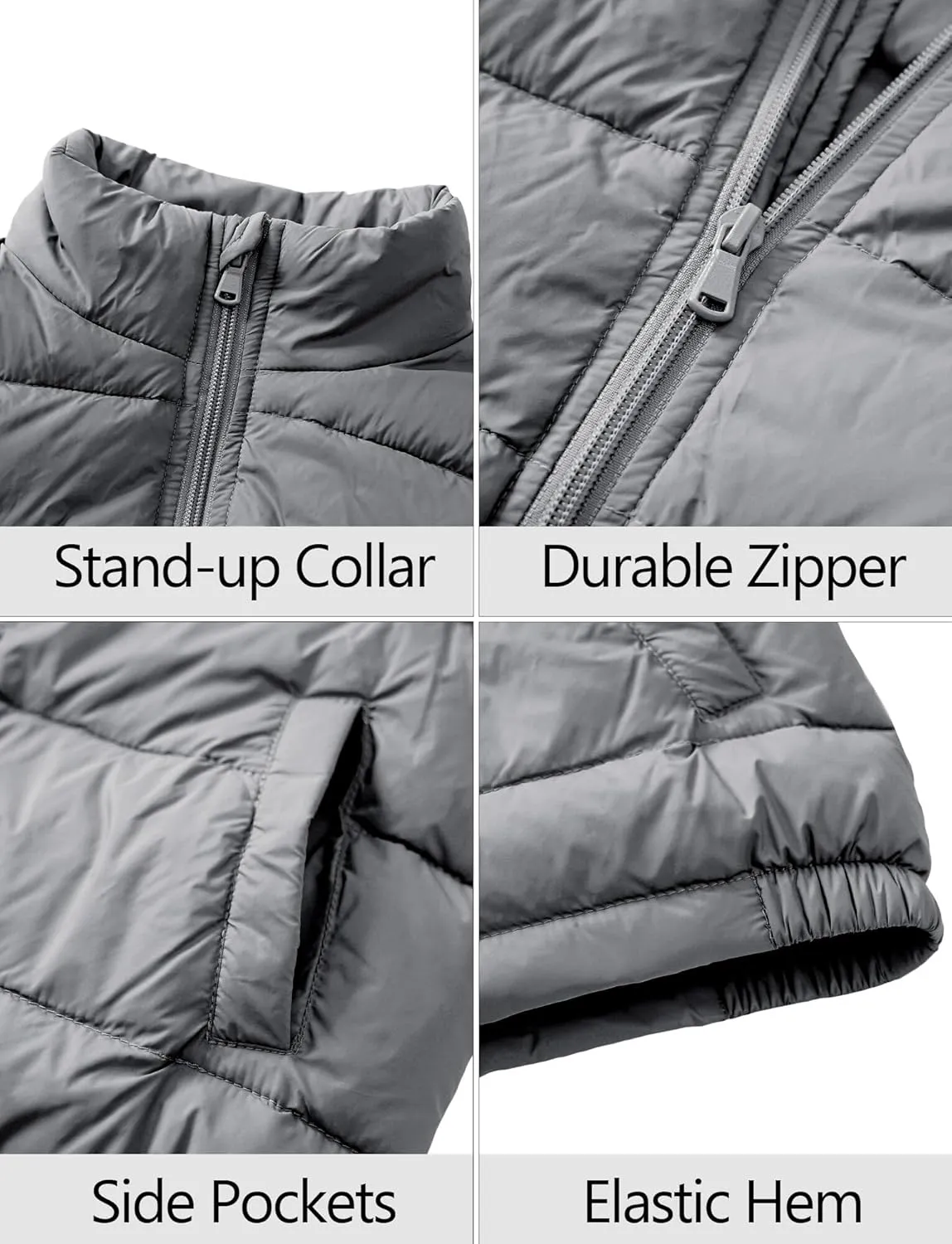 SEAUR Toddler Boy Girl Puffer Gilet Kid Down Jackets Winter Padded Vest Sleeveless Quilted Jacket Insulated Bodywarmer Solid