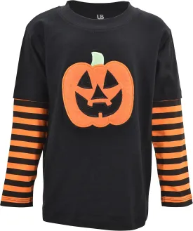 Unique Baby Boys Shirts for Kids and Toddlers Striped Layered Long Sleeve with Embroidery