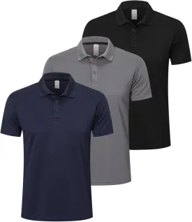 ZENGVEE Mens Polo Shirts Moisture Wicking Short Sleeve Performance Quick Dry Athletic Golf Shirts