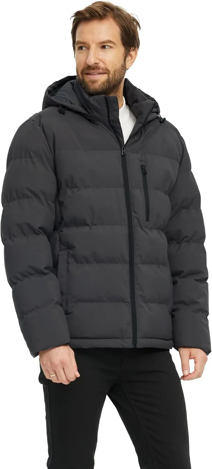 ZSHOW Men's Puffer Jacket Warm Hooded Winter Coat with Detachable Hood