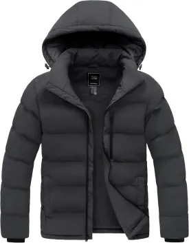 ZSHOW Men's Puffer Jacket Warm Hooded Winter Coat with Detachable Hood